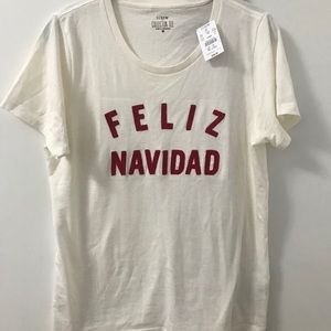Jcrew factory medium feliz Navidad graphic tee